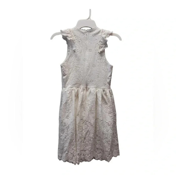 Altar'd State White Lace Lined Flutter Sleeve Sleeveless Mini Dress Size Small - Picture 5 of 8
